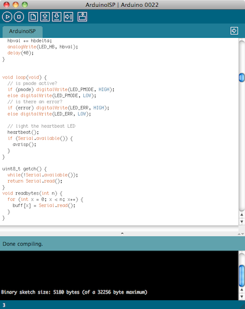 Pracovní prostředí Arduino IDE.